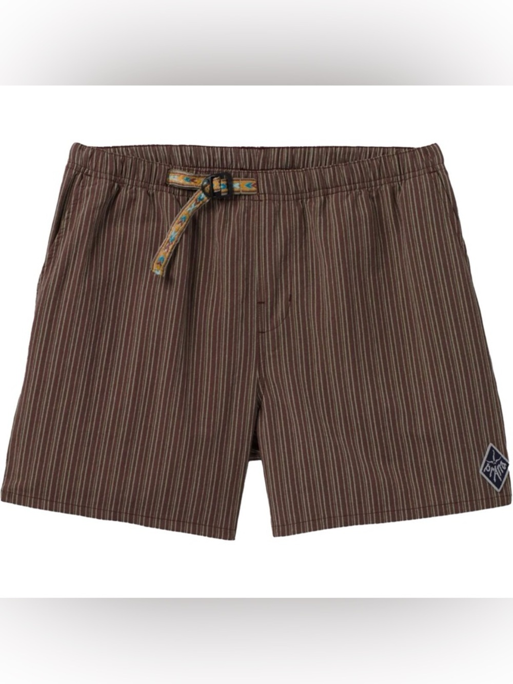 NWT Prana Indio Heritage Short Belted Cacao Brown Recycled Nylon Retro 6” Length